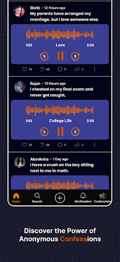 Android application Confess - Your Darkest Secrets screenshort