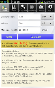 Solution Calculator Lite Screenshot