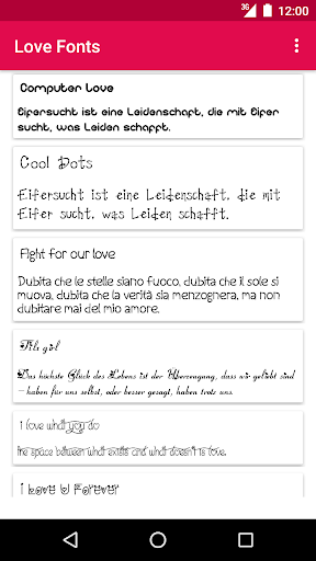 Android application Love Fonts for FlipFont screenshort