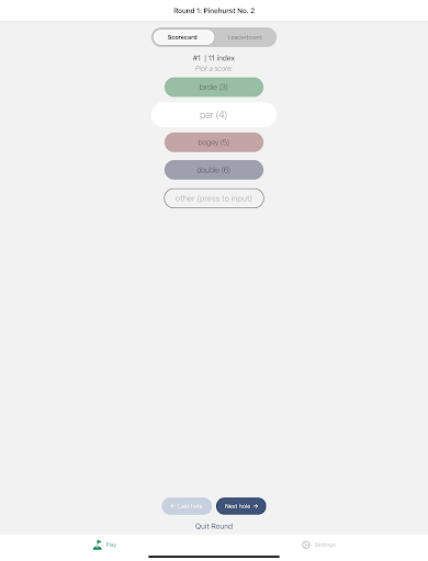 Leaderboard Golf App Screen 3