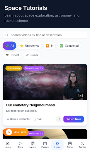 Genex Space Learn Screenshot 3 - AppWisp.com