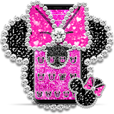 Pink Minny Diamond Bow Theme icon