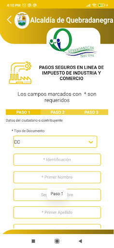 Android application Trami App Quebradanegra screenshort