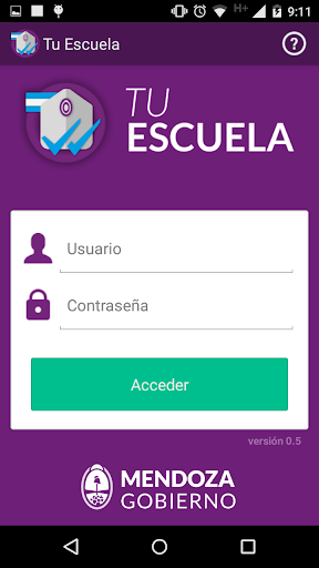 Android application Tu Escuela screenshort