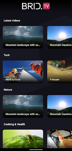 Android application BridTV screenshort