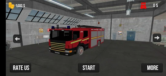 Camion de pompier et pompier 3