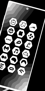 Hexagon White - Captura de pantalla del paquet d'icones