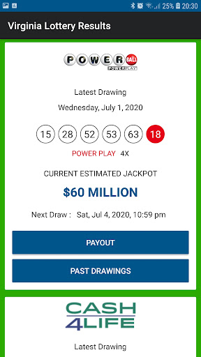 Virginia (VA) Lottery Results Screen 2