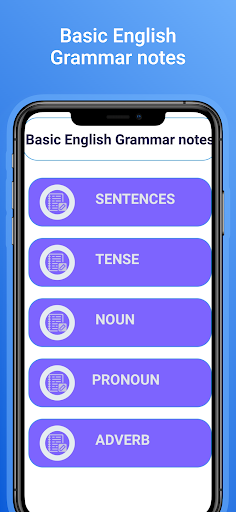 Android application Basic English Grammar notes screenshort