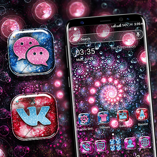 Neon Spiral Circle Launcher logo