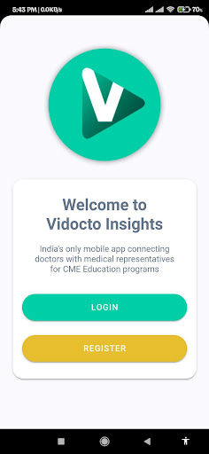 Android application Vidocto Insights screenshort