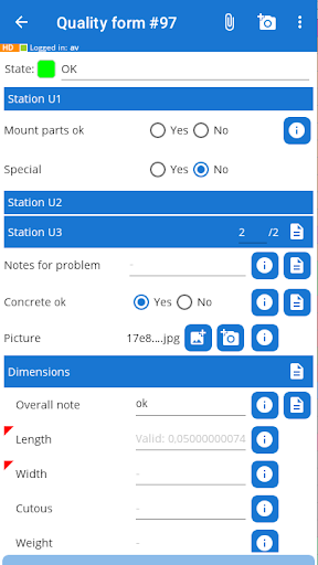 Android application RIB One Prefab MES Mobile screenshort