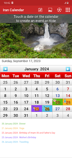 Android application Iran Calendar 2024 screenshort