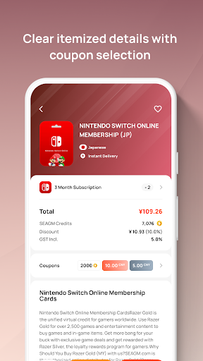 SEAGM - Games Topup, Gift Card Screen 3