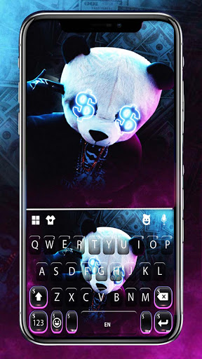 Android application Neon Cool Panda Keyboard Backg screenshort