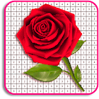 Rose Flowers Coloring Book, Color By Number Pixel 12.0