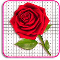 Rose Flower Coloring By Number