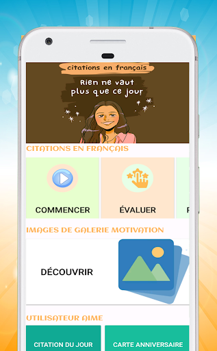 Android application citations en français screenshort