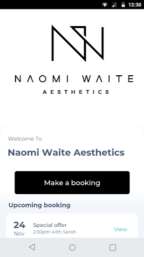 Android application Naomi Waite Aesthetics screenshort