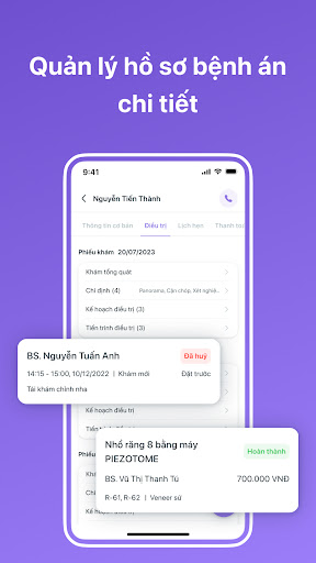 Android application DentalFlow: Quản lý nha khoa screenshort