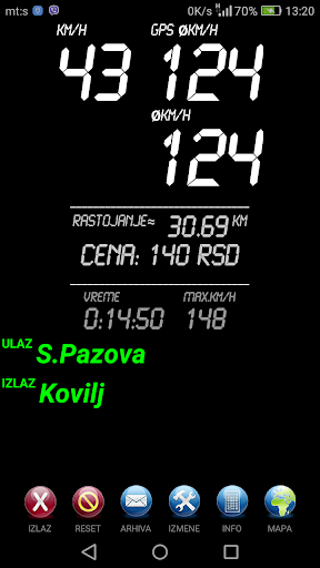 Prosecna brzina Srbija Screen 3
