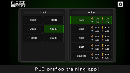 Android application PLO Preflop Trainer screenshort