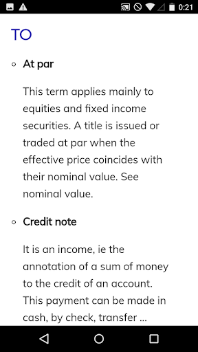 Financial Dictionary Screen 2