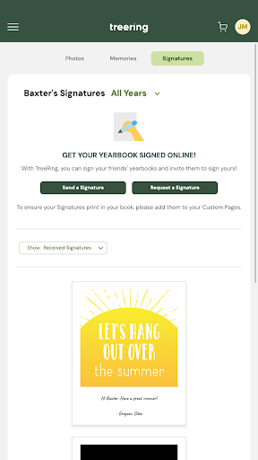 Treering Yearbooks Screen 3