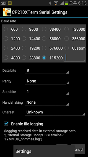 USB Serial Terminal Lite Screen 2