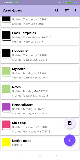 Android application SectNotes Full Key screenshort