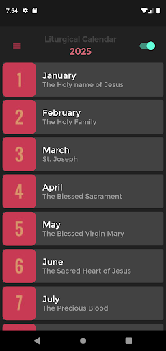 Android application Liturgical Calendar 2025 screenshort