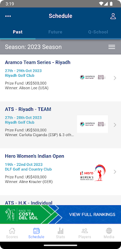 Ladies European Tour Screen 2