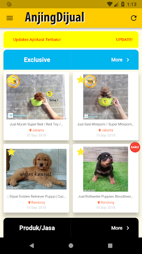 Android application AnjingDijual screenshort