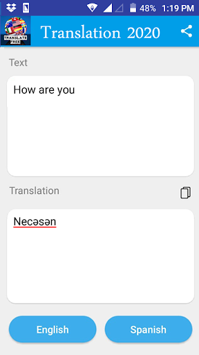 Android application Azerbaijani English Translator screenshort