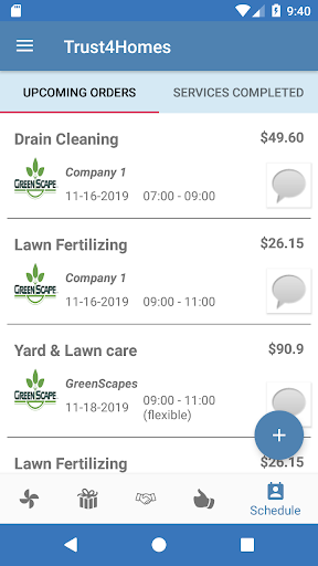 Android application Trust4Homes screenshort