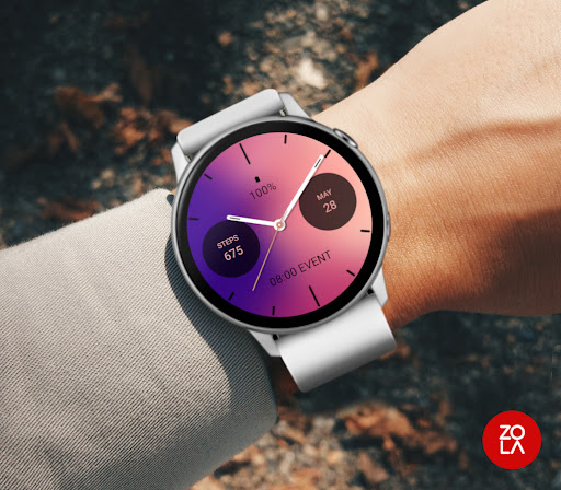 Purple Analog Watch Face Screen 3