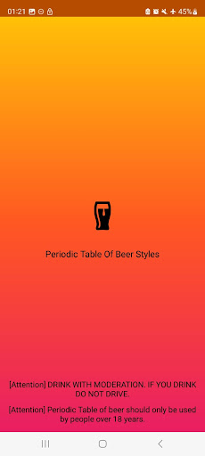 Android application Periodic Table of Beer screenshort