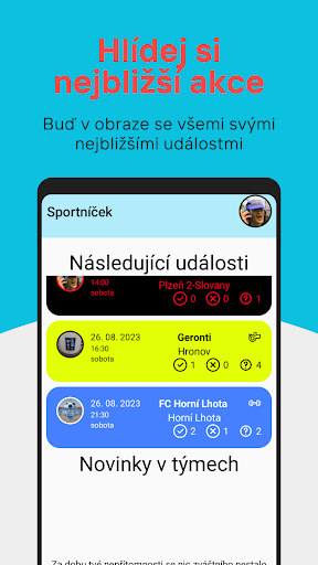 Sportníček - sportovní manažer Screen 3