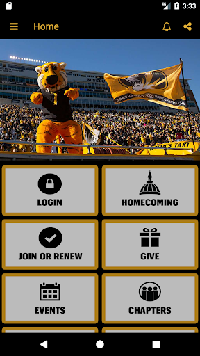 Android application Mizzou Alumni Association screenshort