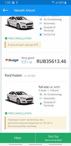 Android application CaR Rent – Cheap Car Rentals screenshort