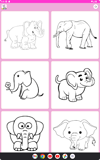 Android application elephant coloring book screenshort