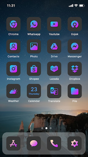 Wow Moonlight Stars, Icon Pack Screen 2
