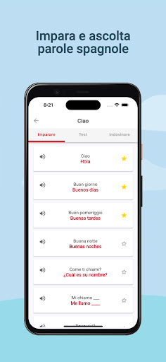 Android application Impara Spagnolo screenshort