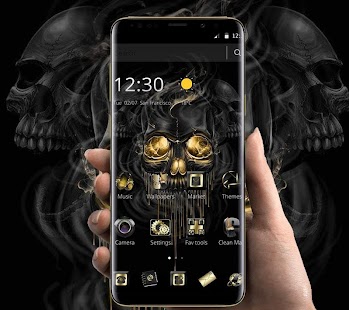 Gold Schwarz Horrific Skull Theme Screenshot