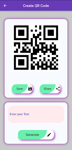 QR Barcode Scanner & Generator Screen 2