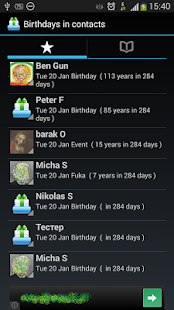 Birthdays Manager Reminder Screenshot