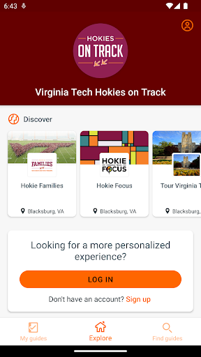 Android application Virginia Tech Hokies on Track screenshort