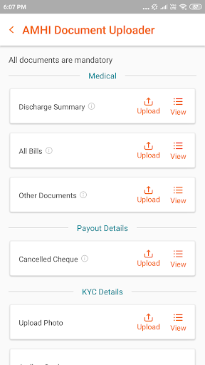 HDFC ERGO Health Claims docUpl Screen 2