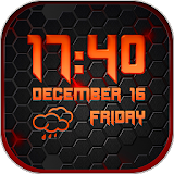 Black Weather and Clock Widget icon