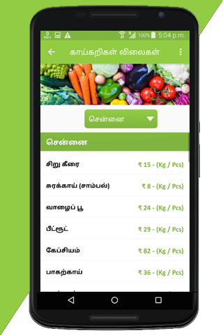 Tamilnadu Daily Market Prices Screen 2
